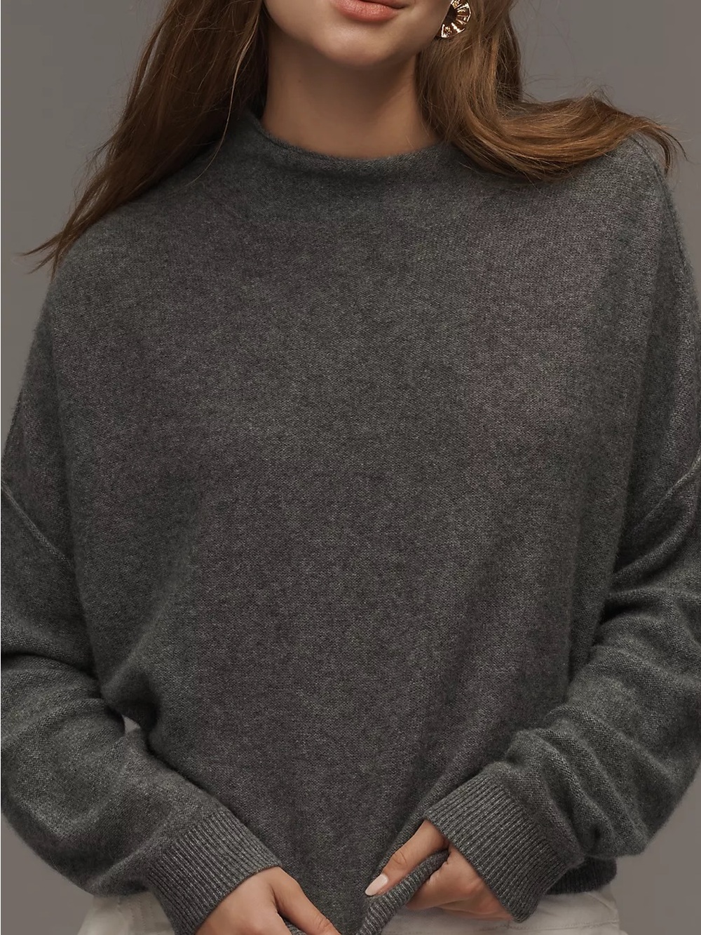 Anthropologie Pilcro Alani Cashmere Mock-Neck Sweater